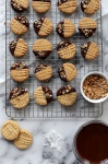 Dipped + Crisp Peanut Butter Cookies