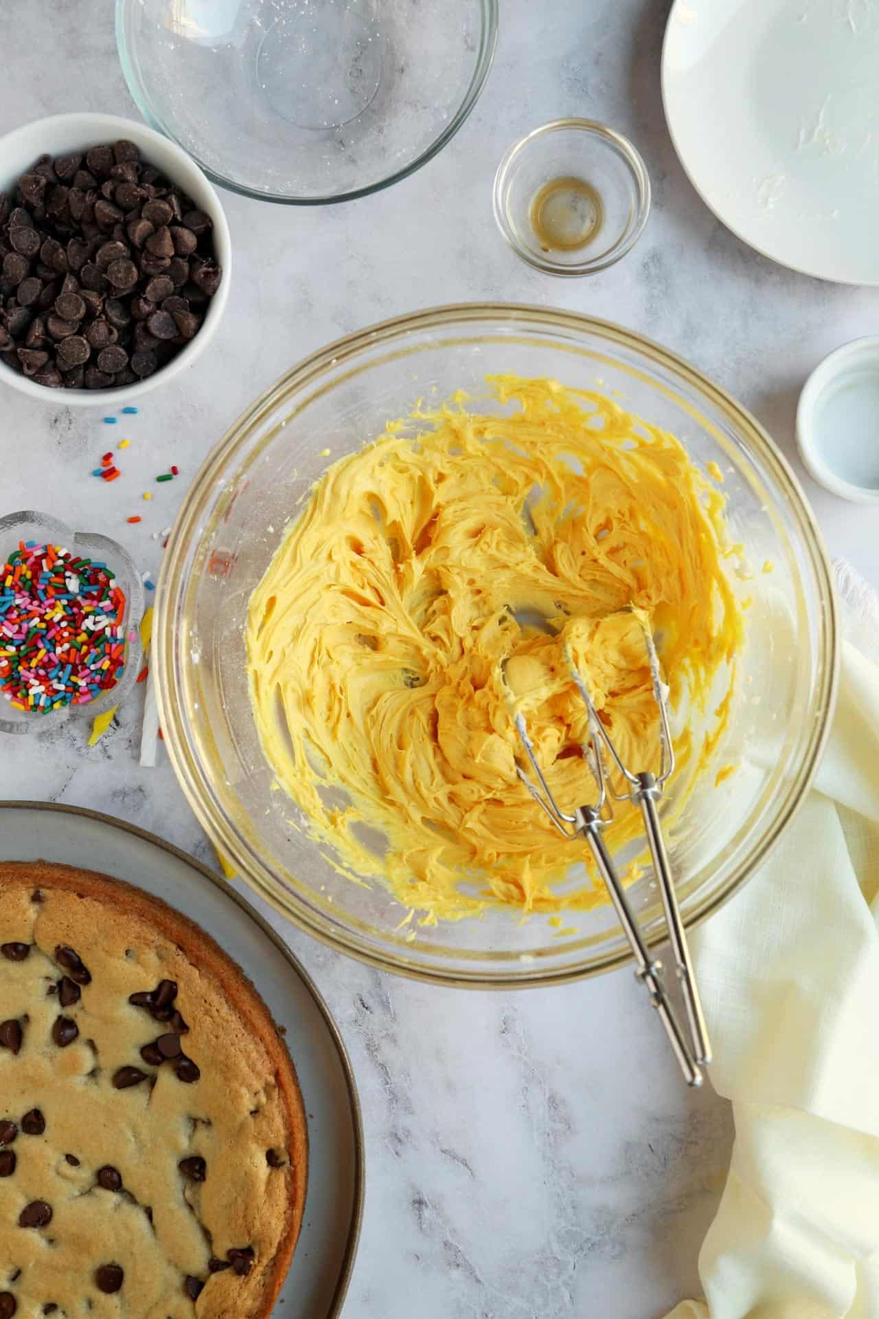 Giant Chocolate Chip Cookie Cake - Just a Taste