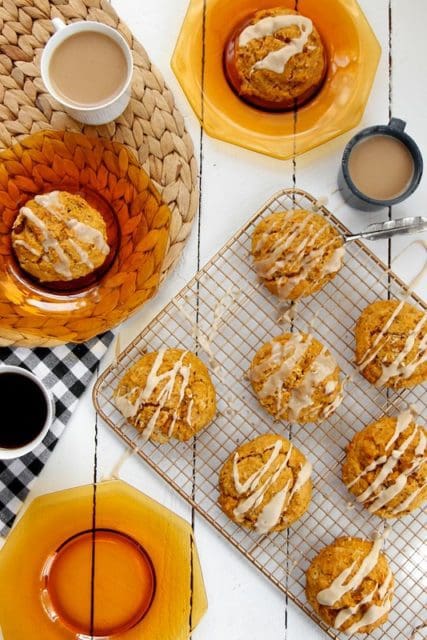 Pumpkin Pecan Scones with Brown Butter Glaze