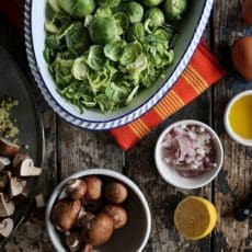mushroom brussels sprout hash