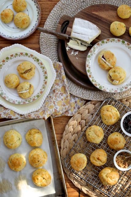 Fresh Herb and Gruyere Cheese Puffs