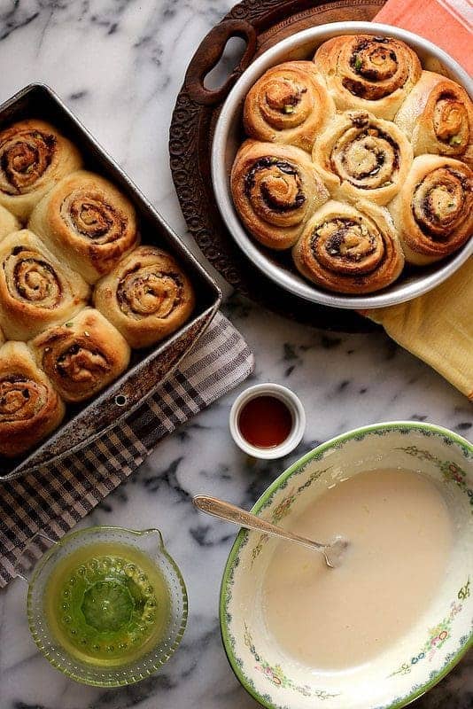 Bonkers Awesome Pistachio, Orange, and Dark Chocolate Cinnamon Rolls