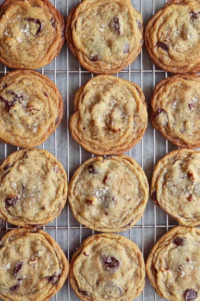 Baked brown butter chocolate chip cookies