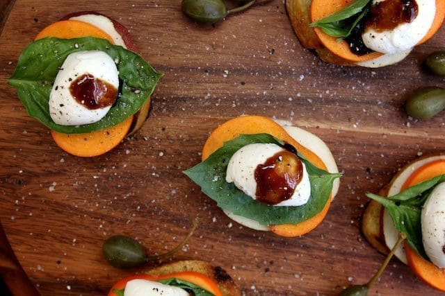 persimmon-pear-caprese-toast