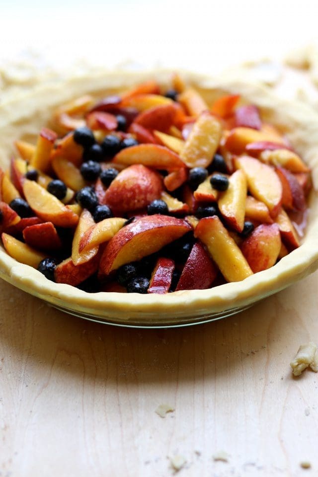 Gluten-free Peach and Blueberry Pie