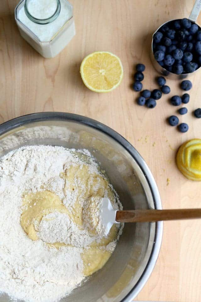 Gluten-Free Lemon Blueberry Coffee Cake with maple