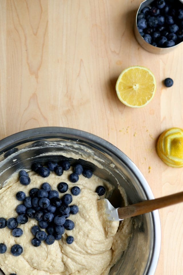 Gluten-Free Lemon Blueberry Coffee Cake with maple