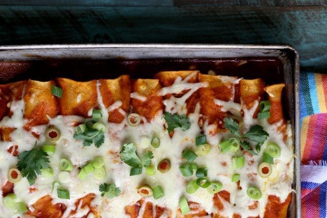 Beef Enchiladas with Green Olive and Raisins