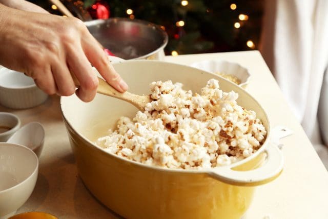 Buttery Eggnog-ish Candied Popcorn Balls