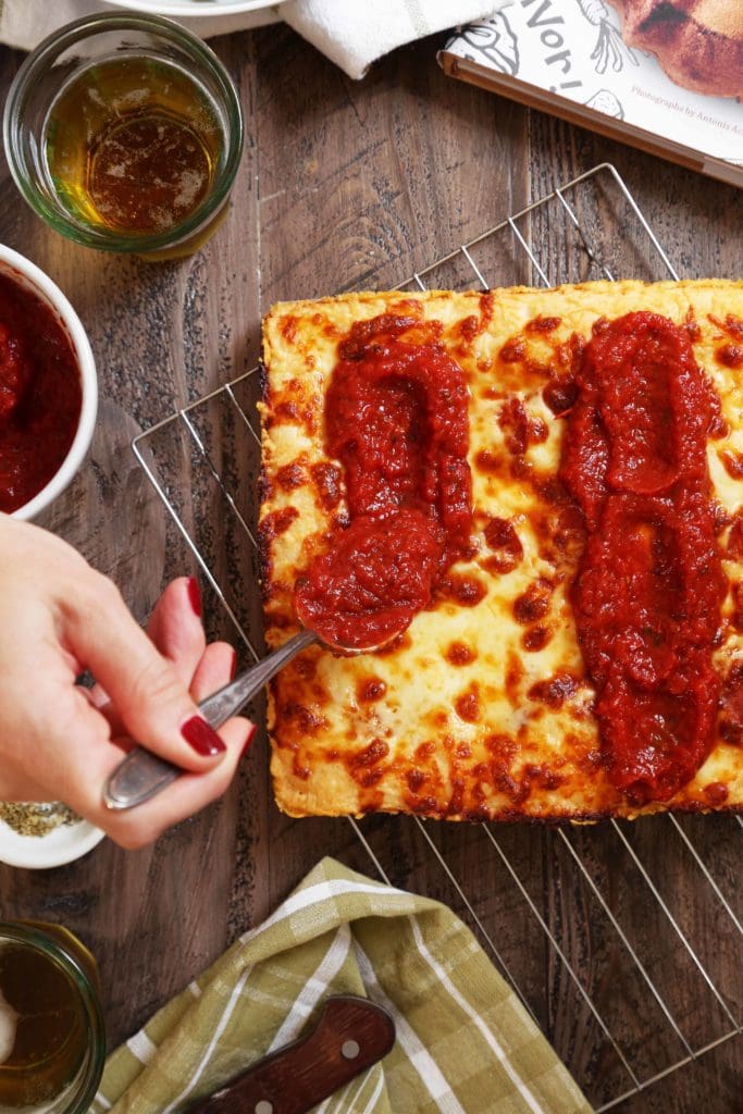 Detroit-style pepperoni personal pan pizza, Recipe