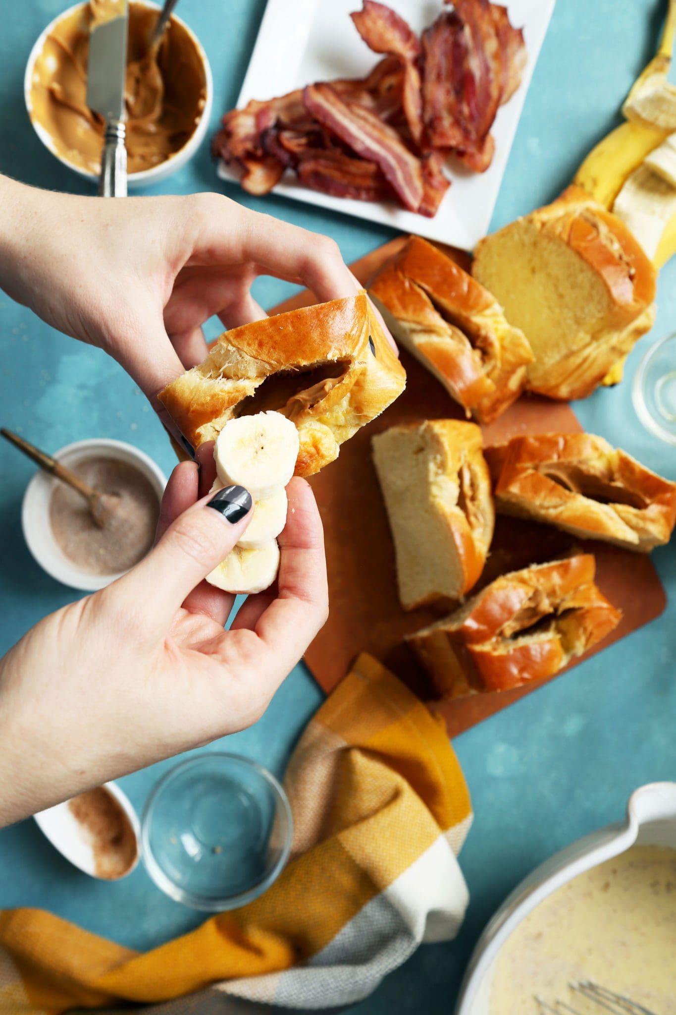 Peanut Butter, Bacon, and Banana French Toast Sandwiches Joy the Baker