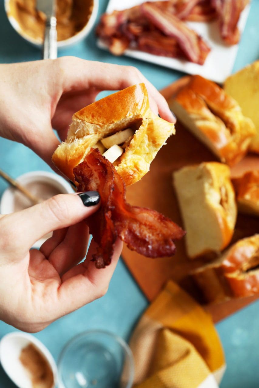 Peanut Butter, Bacon, and Banana French Toast Sandwiches Joy the Baker