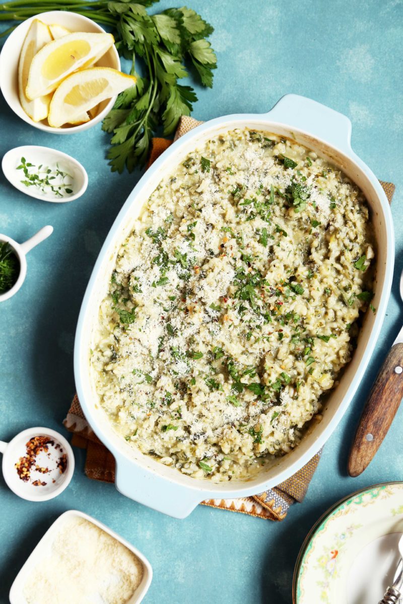 Baked Lemon Spinach Risotto Joy the Baker