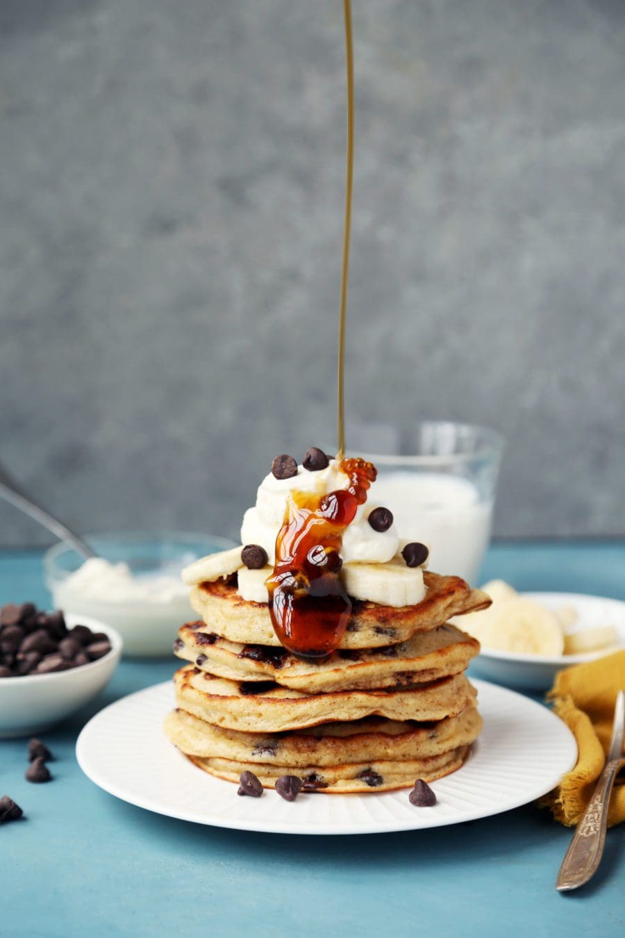 Single-Serving Banana Chocolate Chip Pancakes