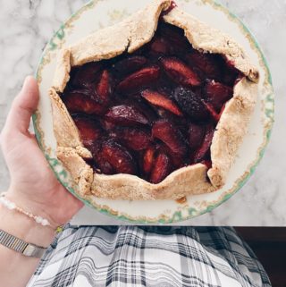 Baked gluten free plum galette