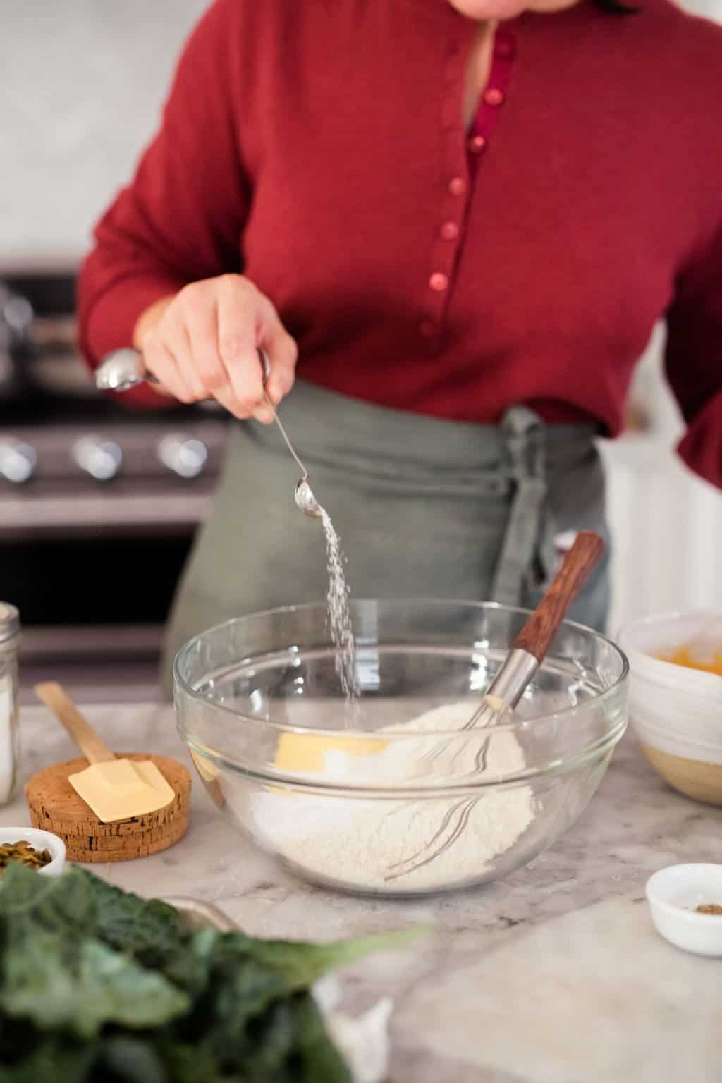 Savory Pumpkin Pancetta Waffles with greens and eggs Joy the Baker