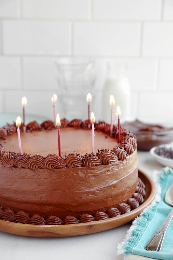 Happy birthday big cake background image Vector Image