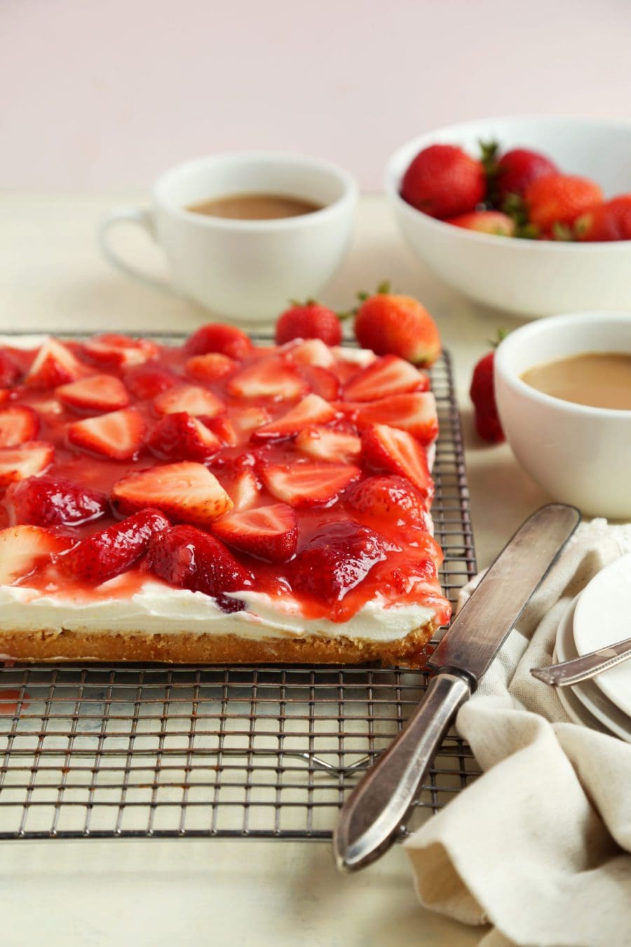 Almond Flour Whipped Ricotta Fresh Strawberry Bars