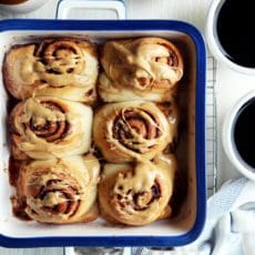 overnight cinnamon rolls in baking pan