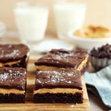 sliced chocolate and peanut butter brownies