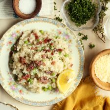 Oven-Baked Pea, Pancetta and Lemon Risotto-image