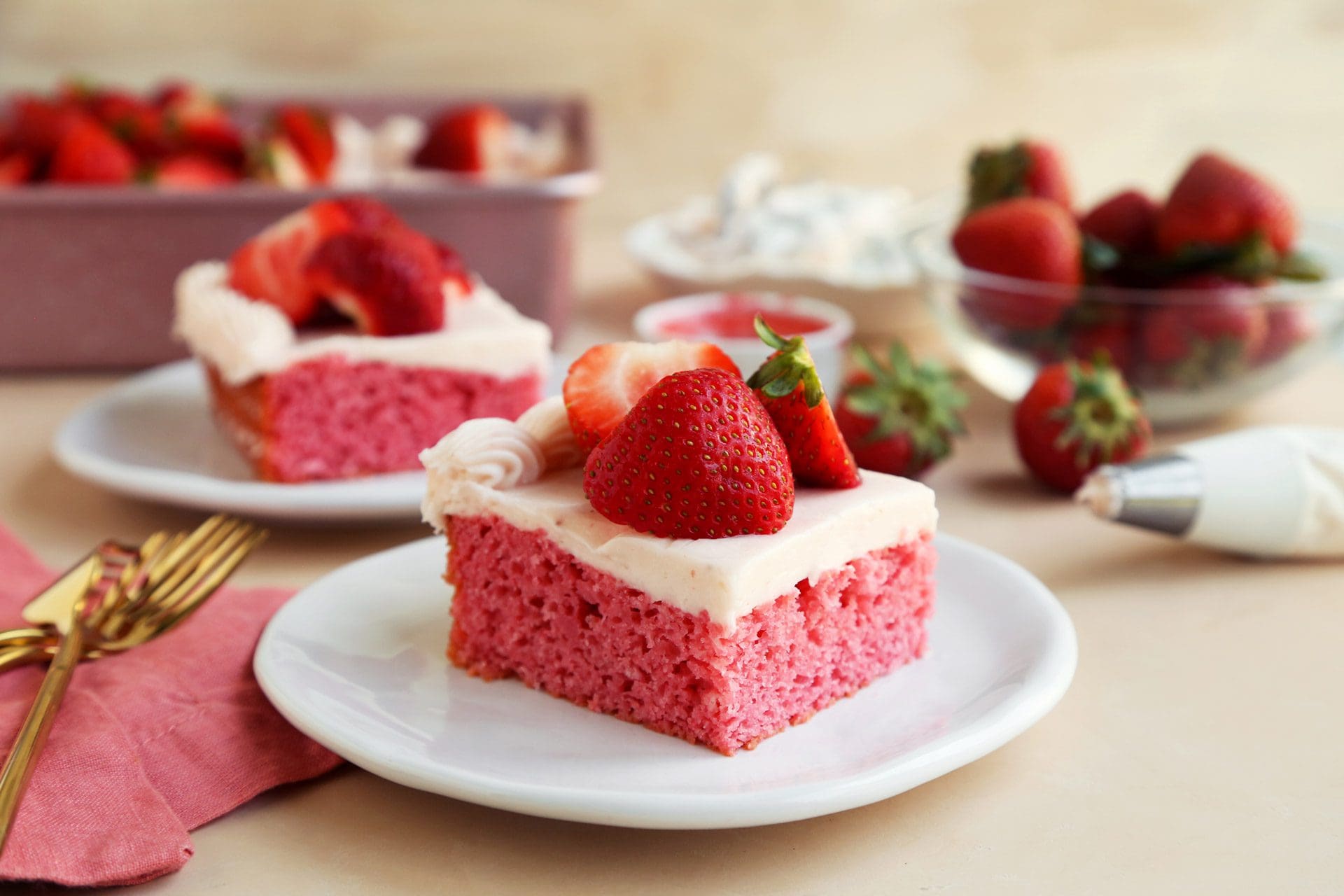 My Favorite Super Easy Strawberry Sheet Cake