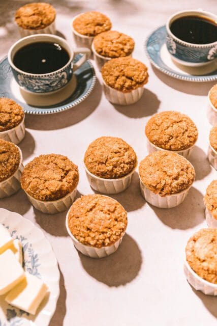baked pumpkin muffins on tabletop