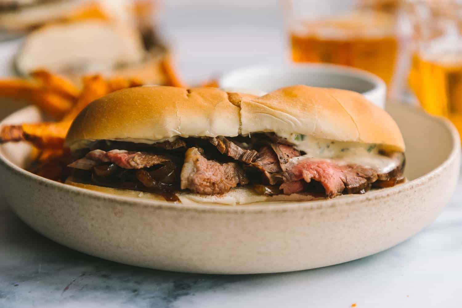 Sandwich Series French Dip Steak Sandwich With Horseradish Mayo Joy 