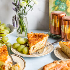 slice of quiche, fit to feed a party